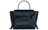 CELINE Belt Cow Leather Handbag Women's Marine Blue