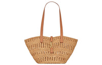 SAINT LAURENT Raffia Tote Bag Shopping Bag Handbag Shoulder Bag Women's Saffron