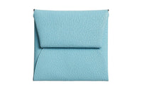 HERMES Bastia Mysore Goat Skin Wallet Women's U2Bleu Zephyr Breeze Blue