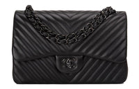 CHANEL So Black Leather Shoulder Bag Crossbody Bag Women's Black