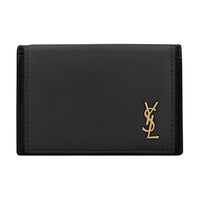 SAINT LAURENT Cow Leather Card Holder Women's Black