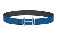 HERMES Leather Belts Men Blue/Black