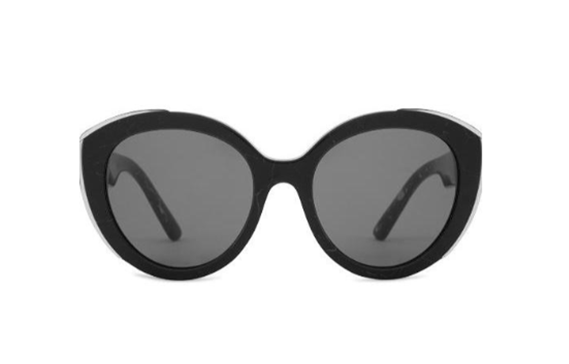 PRADA Acetate Irregular Shape Sunglasses Women's Black