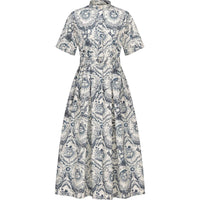 DIOR Mid-Length Shirt Dress Short-Sleeved Dresses Women's Navy