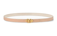 LOUIS VUITTON Double-Sided Brand Logo Styling Smooth Buckle Leather Belts Women's Pink Width 1.5CM