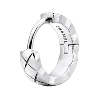 CHANEL 18K White Gold Earrings Unisex Silver