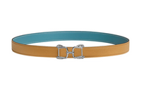 HERMES Leather Belts Women's Yellow/Blue