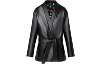 LOUIS VUITTON X Yayoi Kusama Leather Wrap Jacket Black