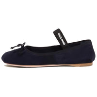 MIU MIU Flat Mary Jane Shoes Women's Dark Blue