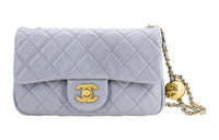 CHANEL Classic Flap CF21B Fall Leather Shoulder Bag Crossbody Bag Mini Women's Cool Gray