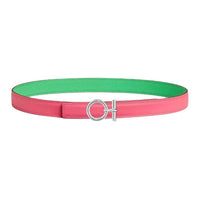 HERMES Calfskin Leather Belts Women's Pink Width 2.4CM