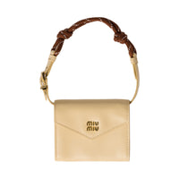 MIU MIU Cow Leather One Shoulder Wallet Women's Brown