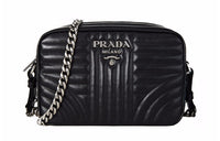 PRADA Cow Leather Shoulder Bag Women's Black