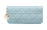 DIOR Lady Dior Lambskin Wallet Women's Sky Blue