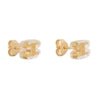 CELINE Brass Stud Earrings Women's Gold
