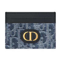 DIOR Jacquard Canvas With Jacquard Denim Card Holder Card Holder Women's Blue