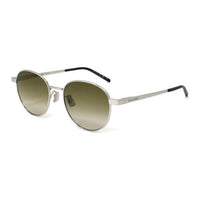 SAINT LAURENT Nickel Alloy Oval Sunglasses Men's Silver