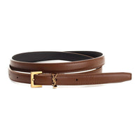 SAINT LAURENT Calfskin Leather Belts Women's Brown -