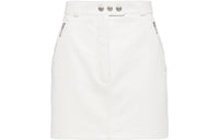 MIU MIU Leather Short Skirts Women's White