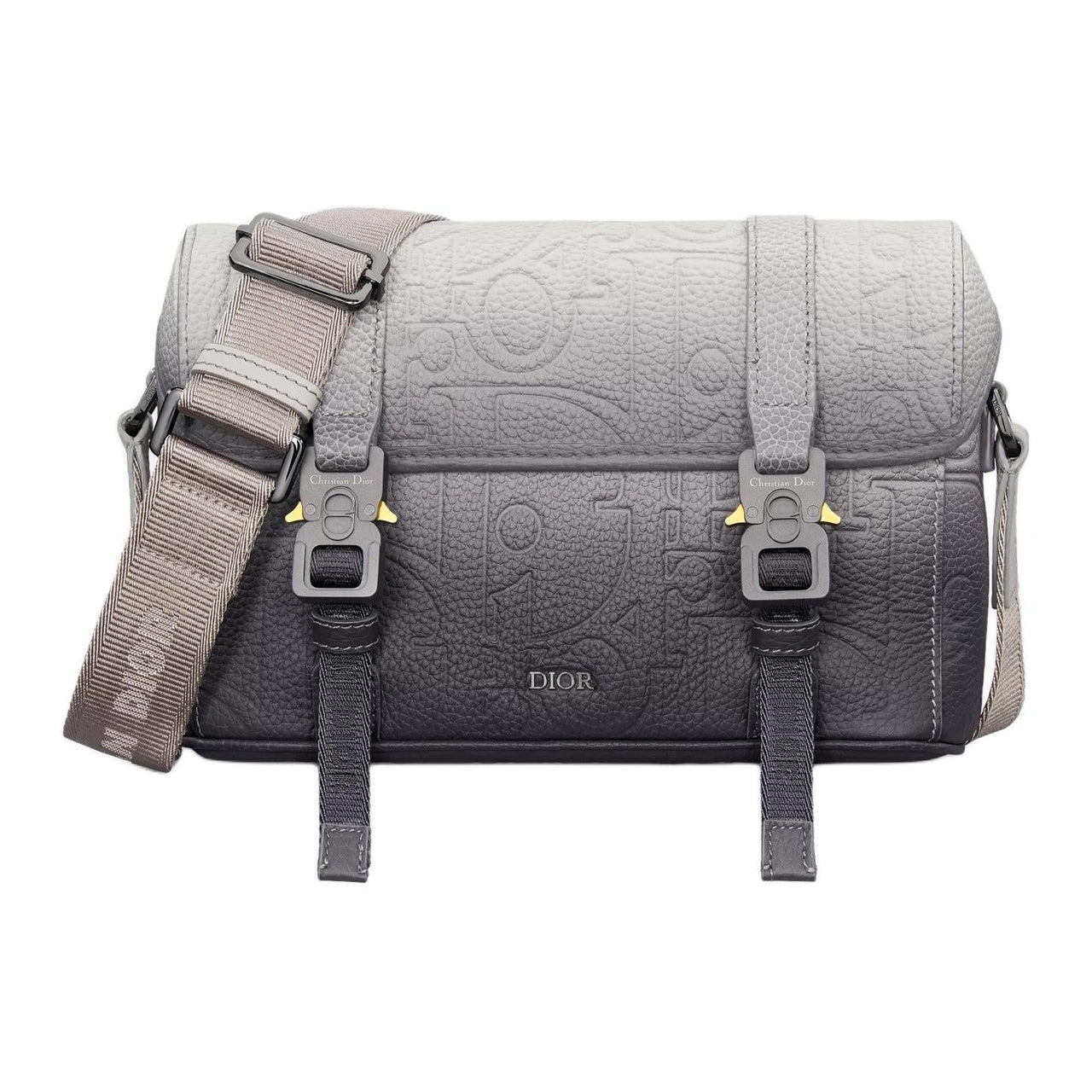 DIOR Hit The Road Calfskin Messenger Bag, Shoulder Bag, Crossbody Bag Men's Gradient Gray
