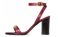 CELINE Triomphe Strap Sandals Women's Black Red