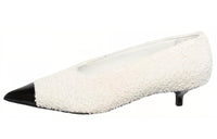 CHANEL Cone Heel Mary Jane Shoes Women's White