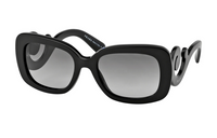 PRADA Plastic Irregular Shape Sunglasses Women's Black