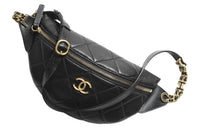CHANEL Lambskin Fanny Pack Women's Black