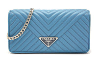 PRADA Cow Leather Crossbody Bag Shoulder Bag Women's Blue