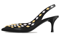LOUIS VUITTON Slim Heel High Heels 6.5cm Women's Black