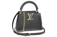 LOUIS VUITTON Capucines Lizard Skin Capusin Shoulder Crossbody Handbag Mini Women's Black