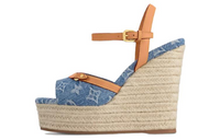 LOUIS VUITTON Helios Strap Sandals 8.5cm Women's Blue