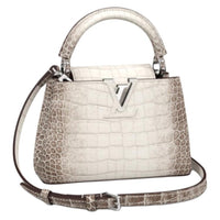 LOUIS VUITTON Capucines Matte Crocodile Leather Capy Sine Handbag Women's White Brown