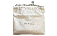CHANEL 22Bag Cow Leather Bucket Bag, Handbag, Shoulder Bag Women's Ivory