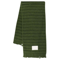 MIU MIU Virgin Wool Acrylic Wool Blend Knit Scarves Women's Green
