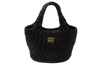 MIU MIU Leather Tote Bag, Shopping Bag, Shoulder Bag, Handbag Women's Black