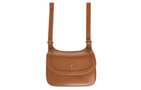 SAINT LAURENT Cow Leather Shoulder Bag Crossbody Bag Medium Size Women's Light Brown