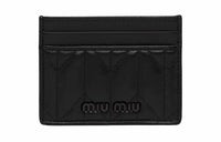 MIU MIU Soft Sheep Leather Card Holder Women's Black
