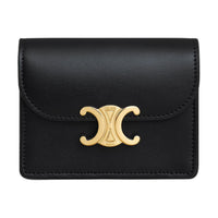 CELINE Triomphe Calfskin Card Holder Women's Black