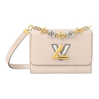 LOUIS VUITTON Twist Epi Grained Leather Shoulder Bag Crossbody Bag Medium Size Women's Beige