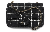 CHANEL Wool Twill Soft Woolen Camellia Flap Bag, Crossbody Bag, Shoulder Bag Women's