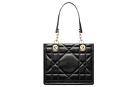 DIOR Cow Leather One Shoulder Handbag Trumpets Women's Black