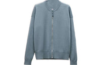 HERMES FW22 Knitted Fabric Cardigan Women's Blue