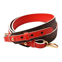 LOUIS VUITTON Coated Canvas With Leather Shoulder Strap Bag Straps Unisex Brown Red