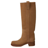 HERMES Horse Knee-high Boots Women's Brown