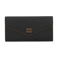 MIU MIU Leather Wallet Tubas Women's Black