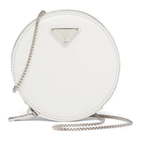 PRADA Leather Clutch Mini Women's White