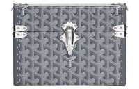GOYARD Cassette Canvas With Leather Trim TRUNK Hard Case With Crossbody Bag Unisex Gray