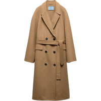 PRADA Coats Women's Camel Brown