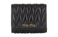 MIU MIU Leather Wallet Women's Black